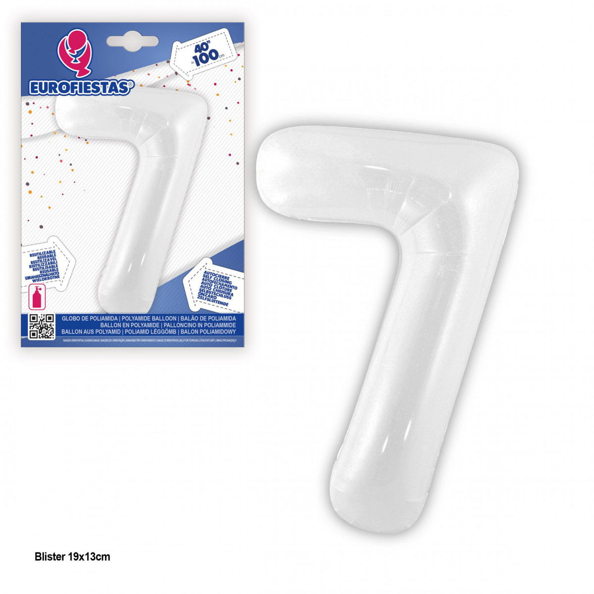 Palloncino foil 1m bianco 7