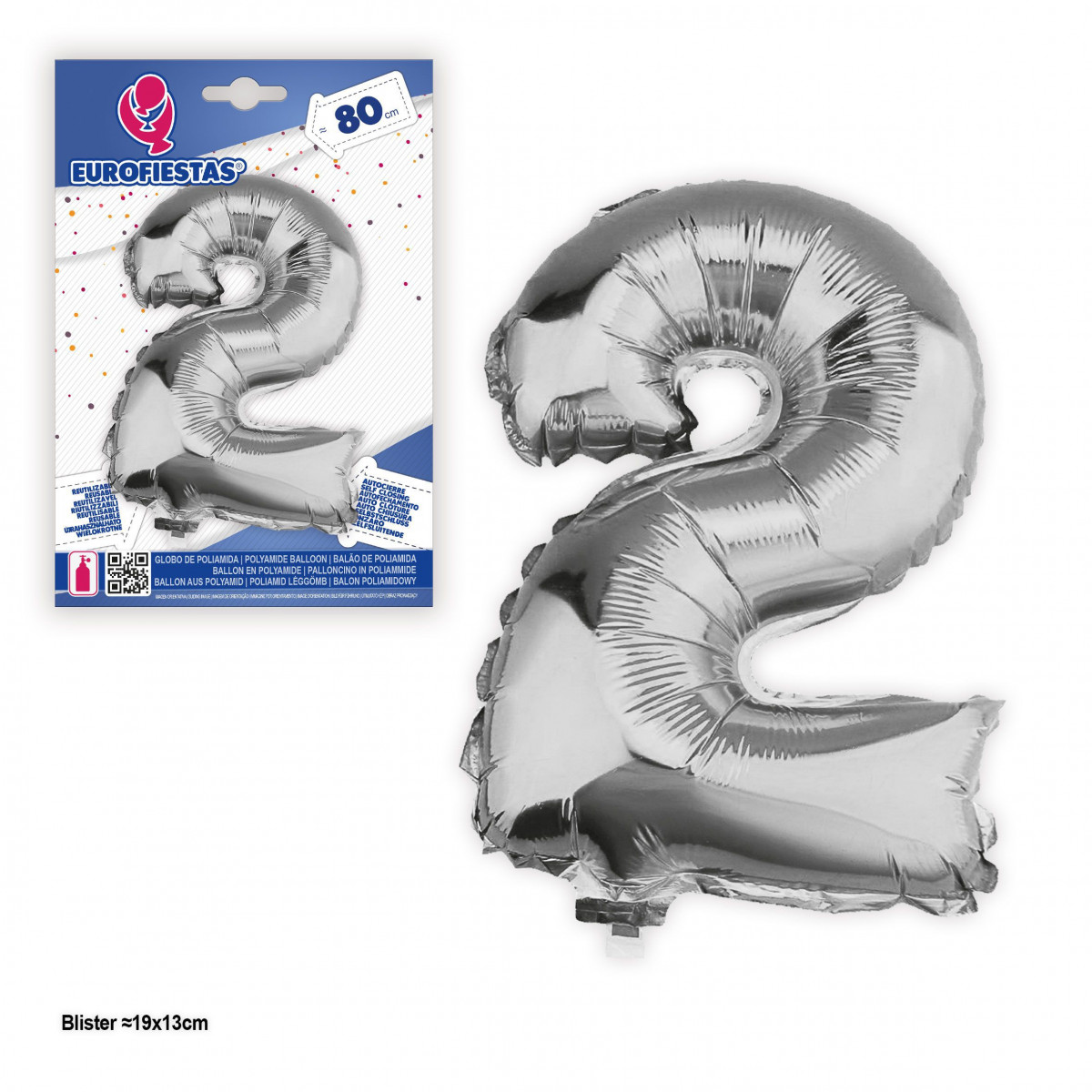 Palloncino foil 80 cm argento n°2