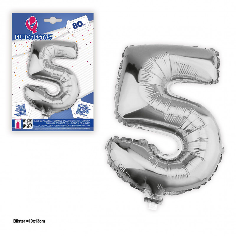 Palloncino foil 80 cm argento n°5