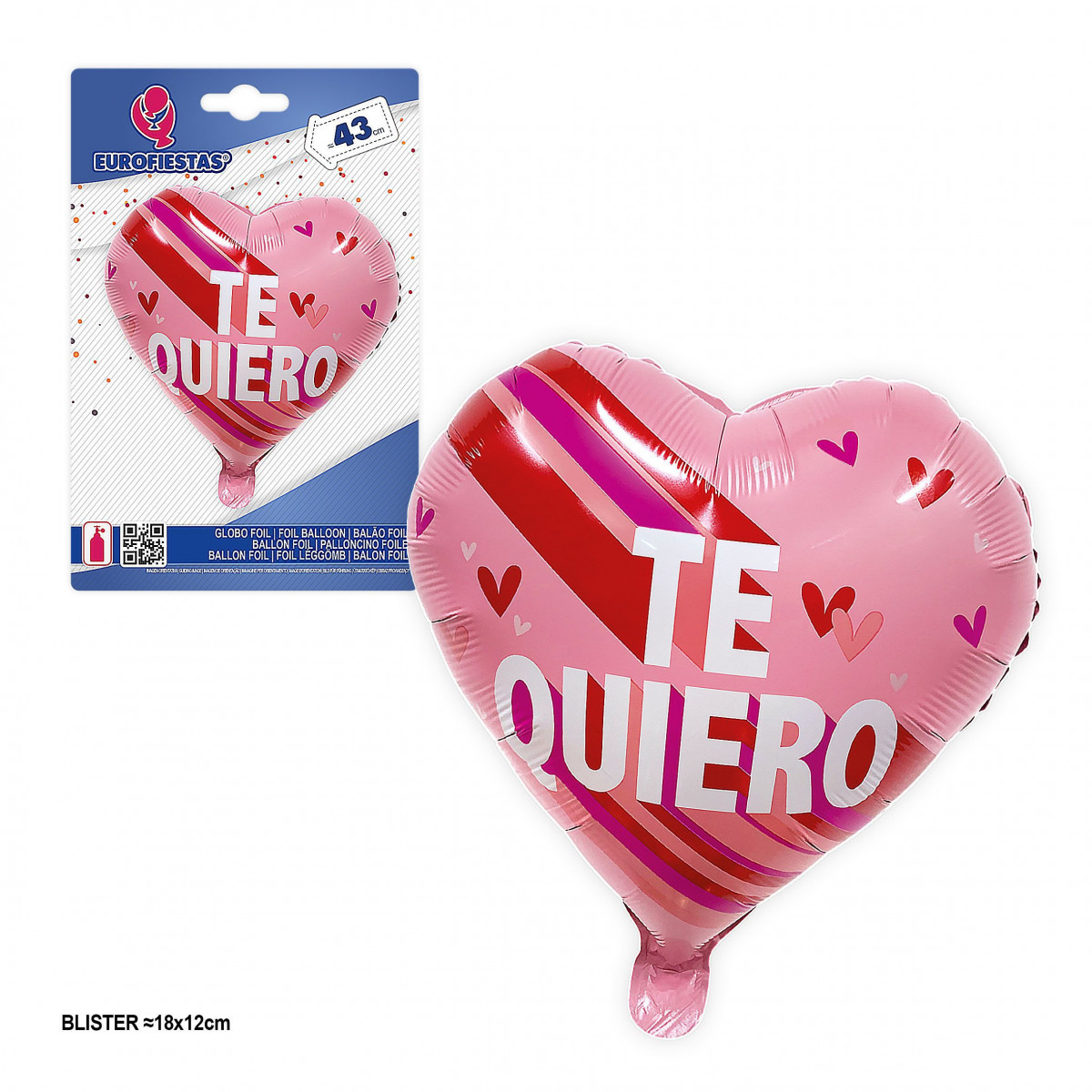 Palloncino foil cuore rosa Ti amo 43cm