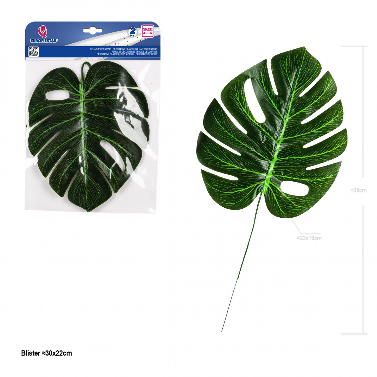 Foglia decorativa tropicale 23 cm