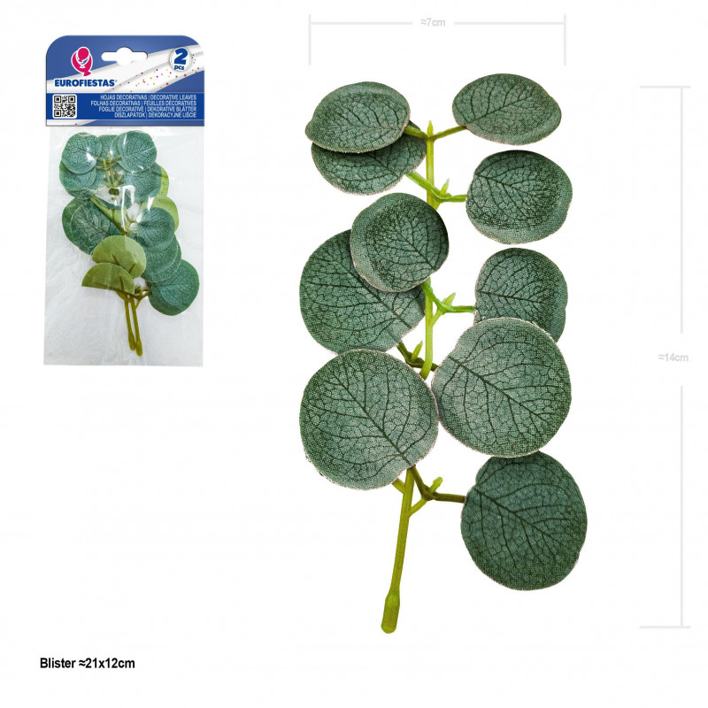 Foglia decorativa Pilea 14 cm 2 pezzi