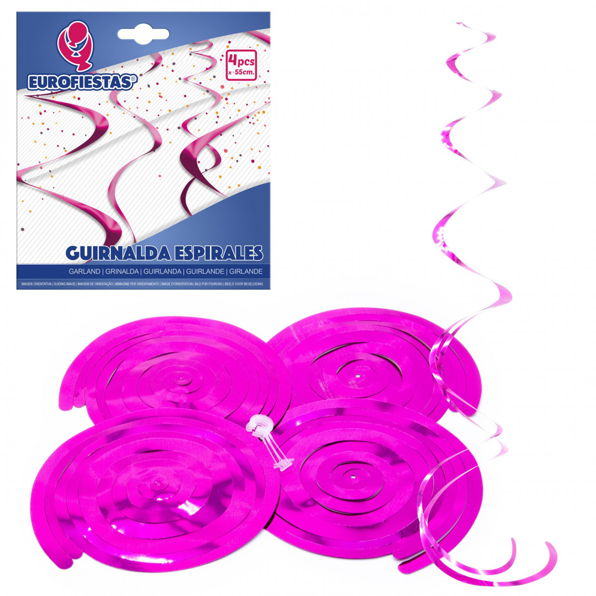 Ghirlanda spirale fucsia