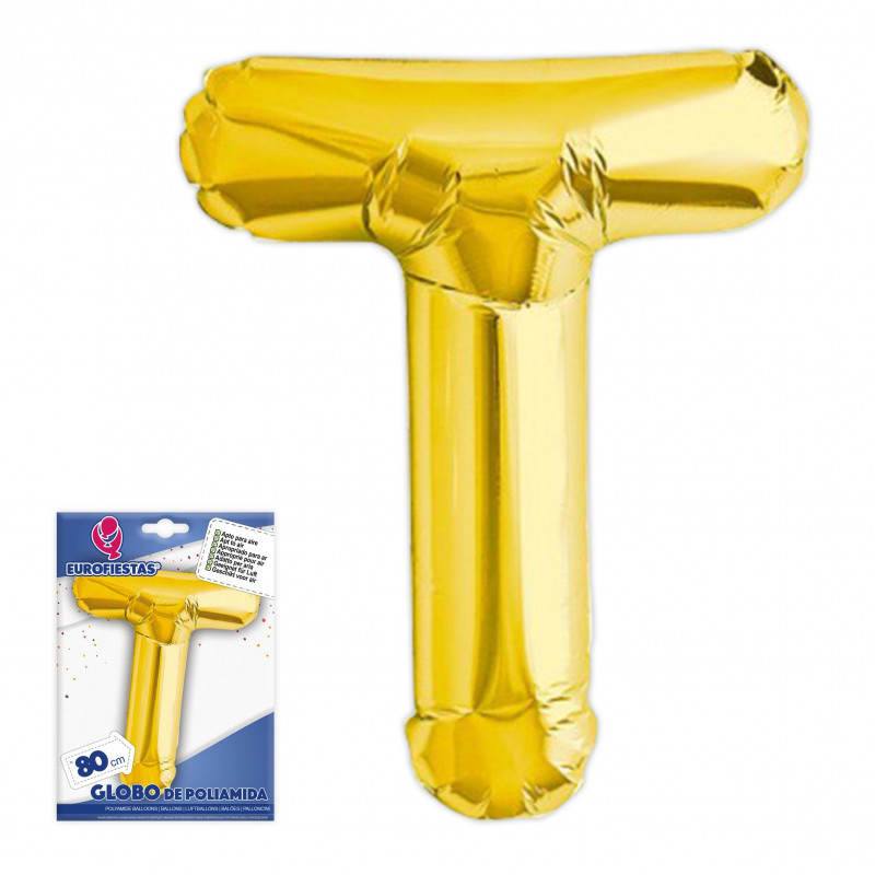 Palloncino foil lettera t altezza ˜80 cm.