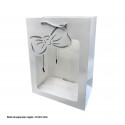 Sacchetto regalo finestra con fiocco 410x310x120mm bianco gr