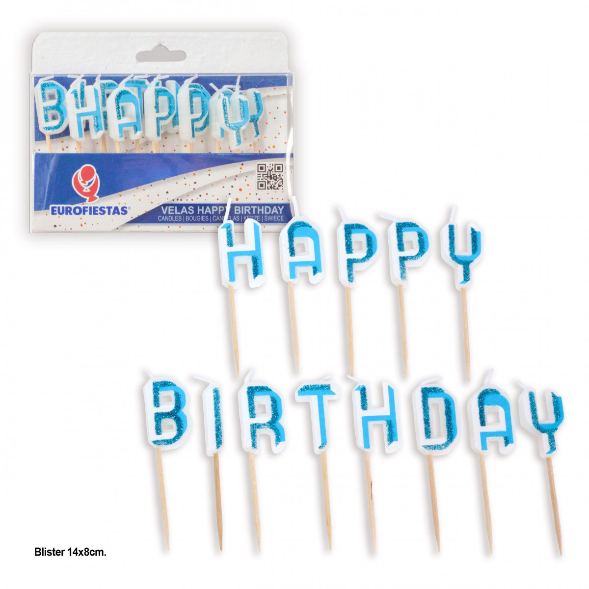 Candeline di buon compleanno glitter blu