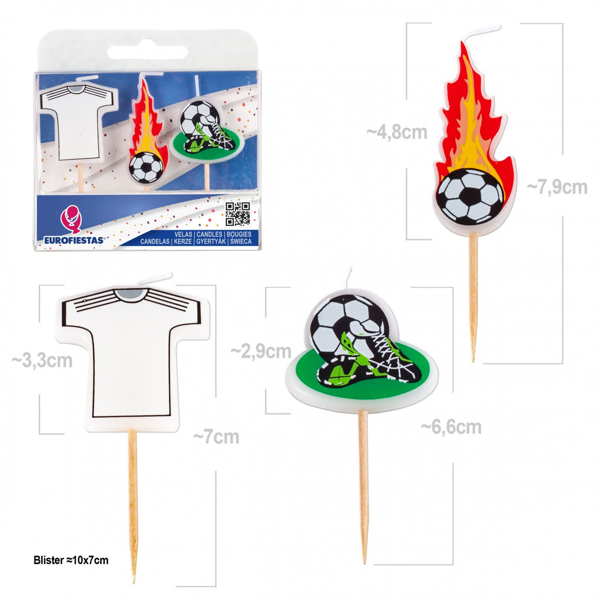 T-shirt calcio candele madrid 3 pezzi