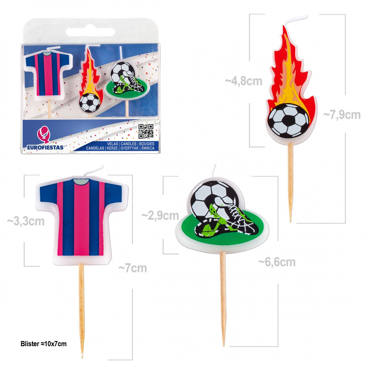 Candele maglia calcio Barcellona 3 pezzi