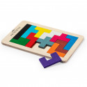 Puzzle Tetris in legno con pezzi colorati