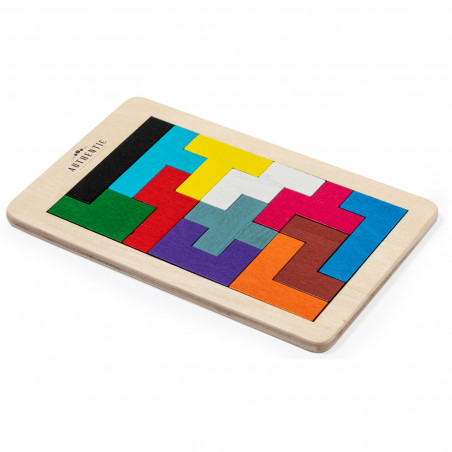 Puzzle Tetris in legno con pezzi colorati