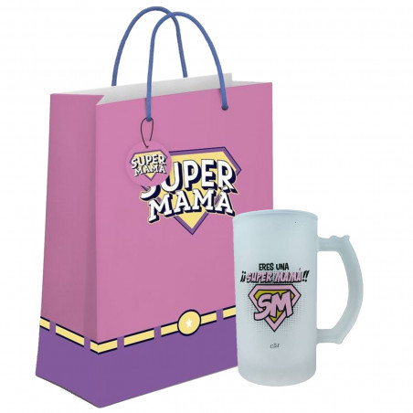 Tazza da super mamma nella borsa da super eroe