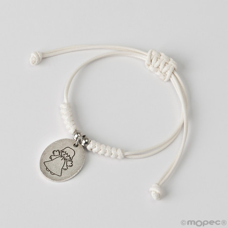 Bracciale battesimo con bigliettino personalizzabile in sacchetto regalo