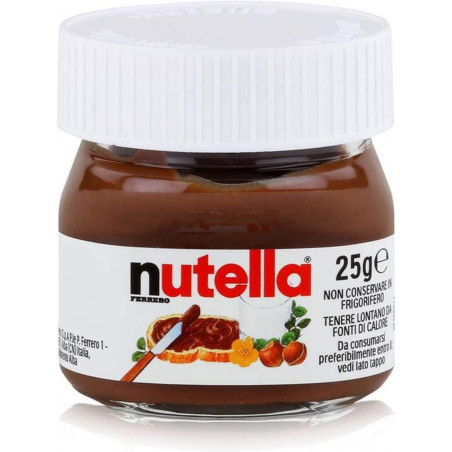 Nutella 25 grammi con cartellino personalizzato per i dettagli del matrimonio