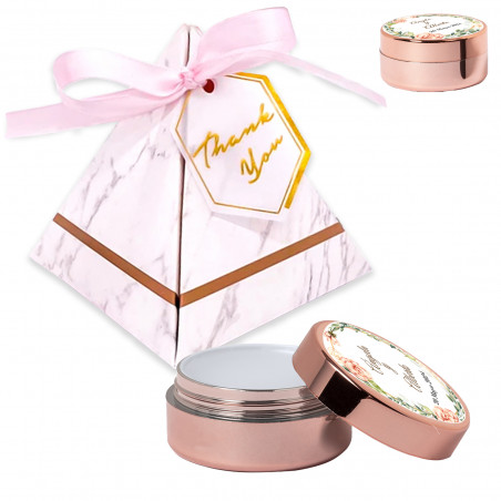 balsamo per labbra personalizzato biglietto ringraziamento personalizzato sacchetto stoffa per dettagli