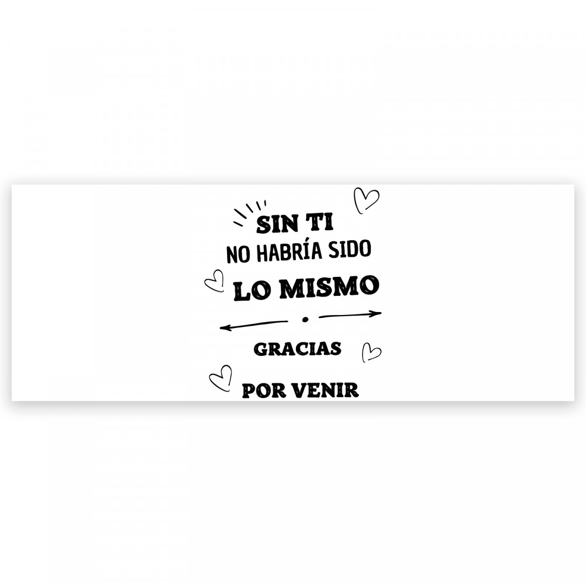 Adesivo 5 x 13 cm con frase di ringraziamento