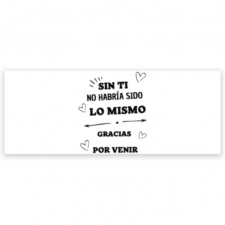 Adesivo 5 x 13 cm con frase di ringraziamento