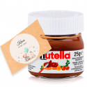 Nutella 25 gr. con cartellino personalizzato per i dettagli del battesimo