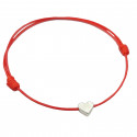 Bracciale in cordoncino sottile con cuore in argento