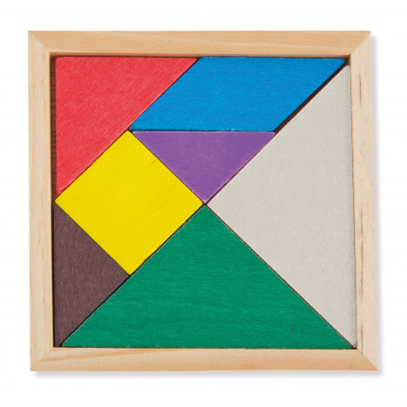 Tangram per bambini in sacchetto regalo con adesivo da personalizzare