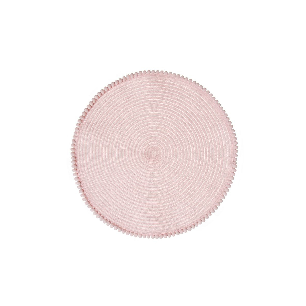 Sottopentola individuale rotondo rosa con nappe