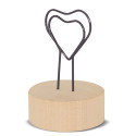 Clip per promemoria a cuore con base in legno per i dettagli dell'evento - Clip per promemoria con base in legno Love U