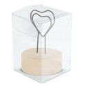 Clip per promemoria a cuore con base in legno per i dettagli dell'evento - Clip per promemoria con base in legno Love U