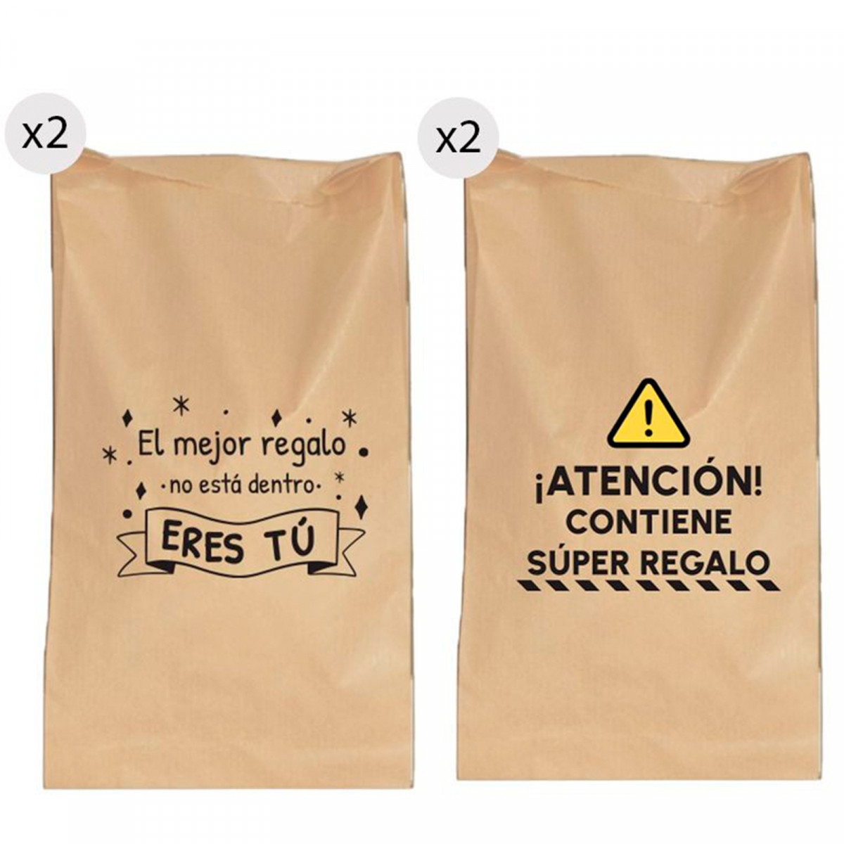 Buste per dettagli 25 x 40 cm con simpatiche frasi in confezione da 4