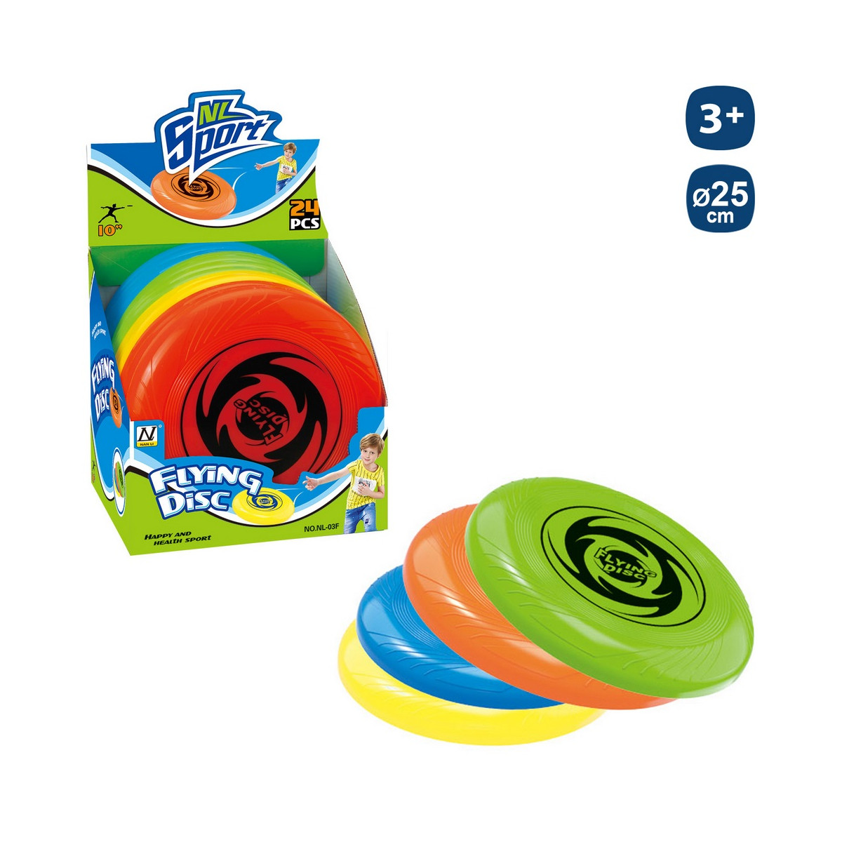 Frisbee colorato 25 cm per bambini dettaglio