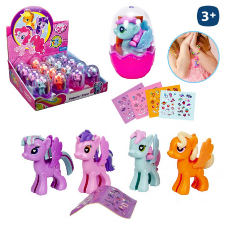Pony giocattolo con simpatico set di adesivi