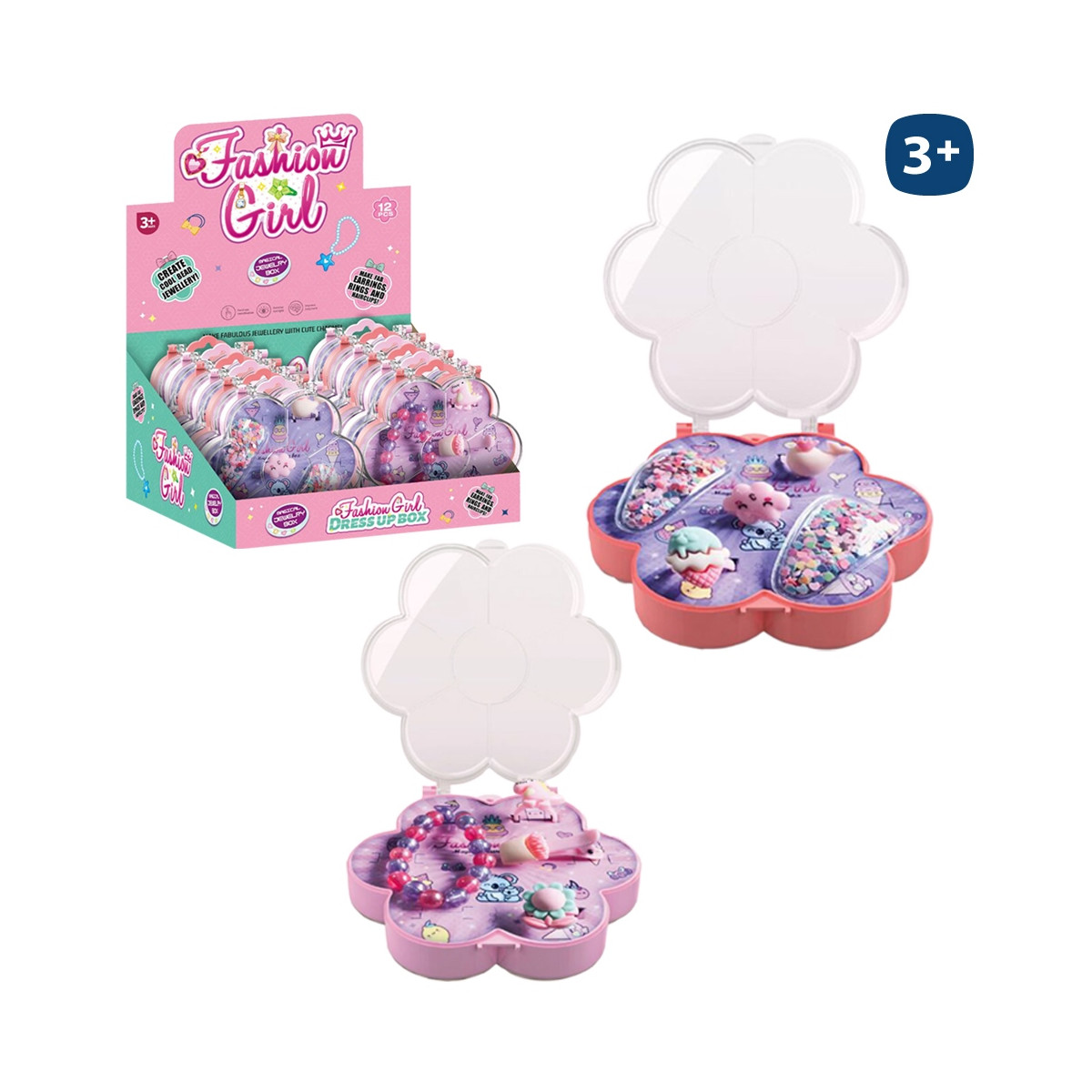 Perline colorate per realizzare braccialetti da bambina in scatola singola