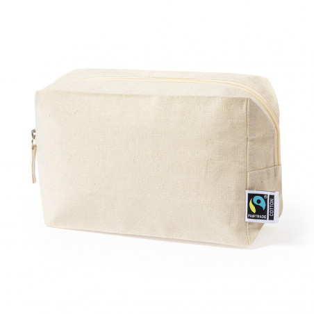 Borsa da toilette in cotone 100% con cerniera dotata di certificazione Fairtrade - Borsa da toilette Grafox Fairtrade