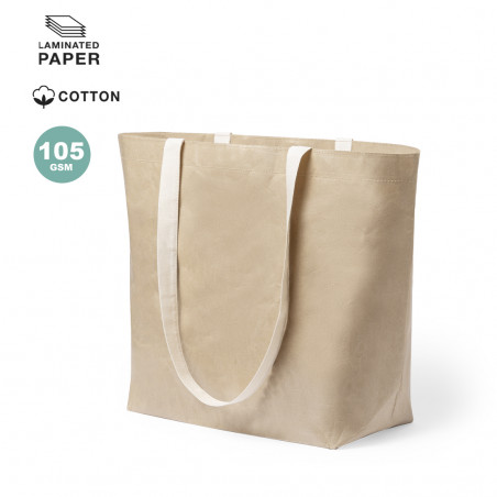 Robusta borsa in carta laminata e manici in cotone misura 48x35 - Borsa Palzim