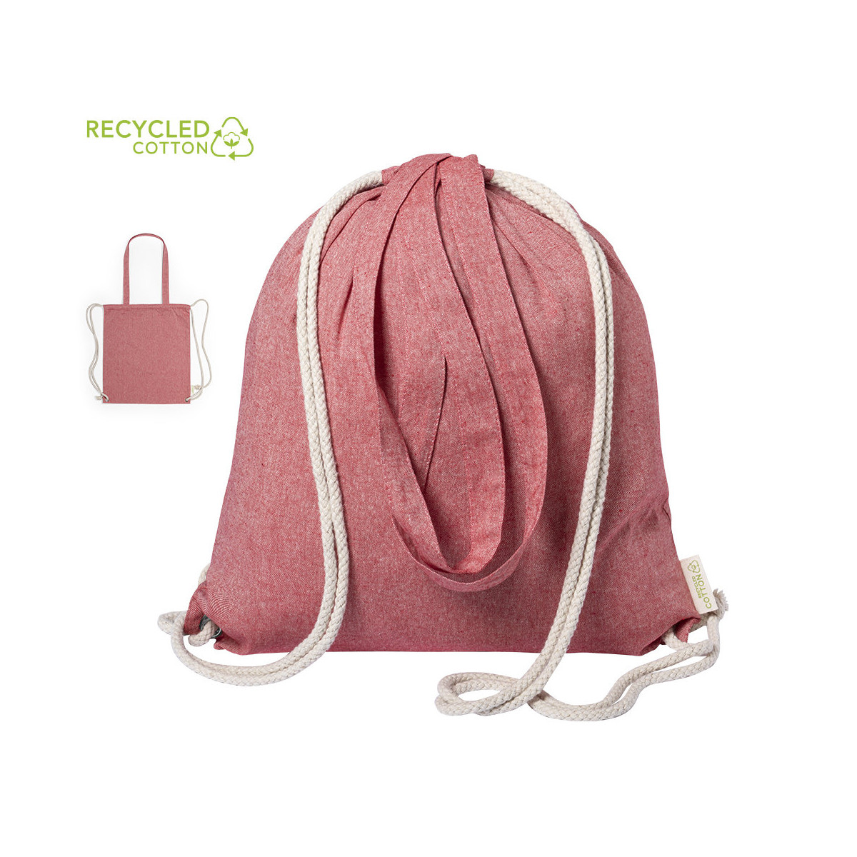 Borsa zaino in corda con manici di vari colori - Borsa zaino Fenin