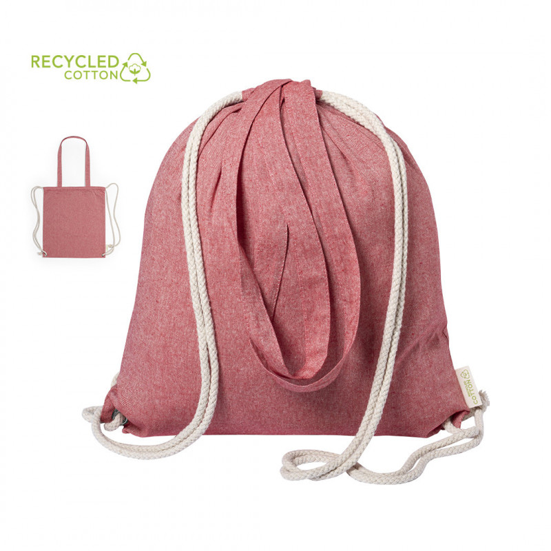 Borsa zaino in corda con manici di vari colori