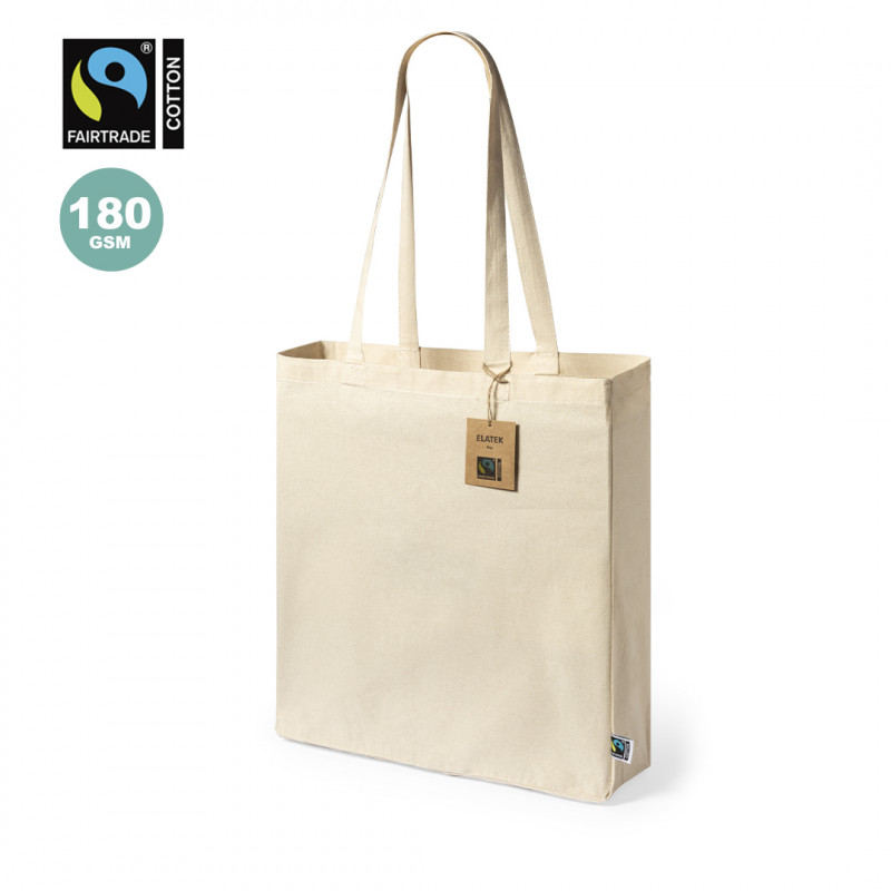 Borsa 100% cotone con manici lunghi con certificazione Fairtrade