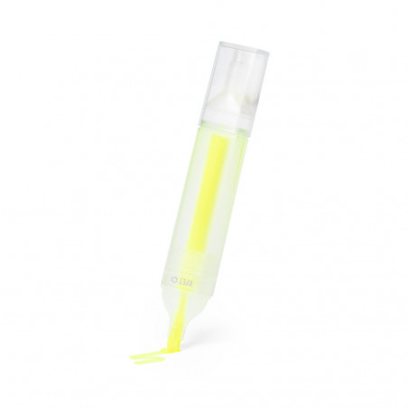 Pennarello fluorescente giallo realizzato con materiale scolastico o per ufficio in plastica riciclata - Segnalibro Corrado