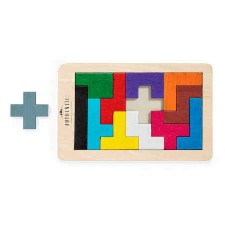 Puzzle Tetris in legno con pezzi colorati - Puzzle Tetris in legno con pezzi colorati