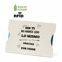 Porta carte ecologico con tecnologia di sicurezza RFID con adesivo di ringraziamento per i dettagli