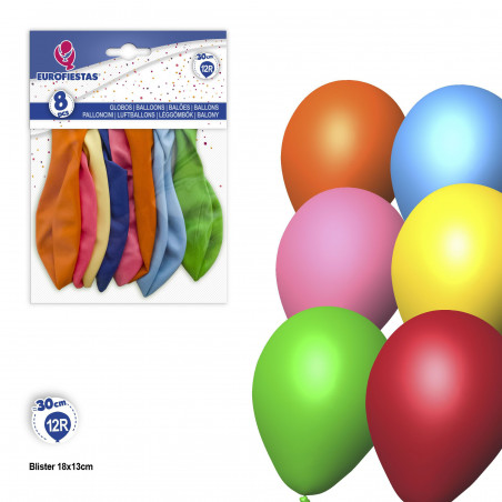 Palloncini di colori assortiti 8 unità per decorare le feste