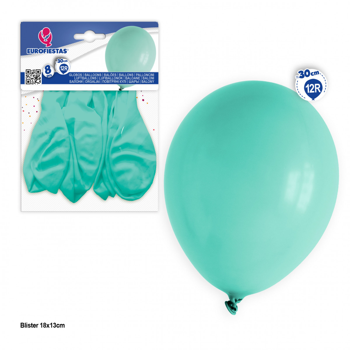 Palloncini menta turchese 8 unità per decorare eventi