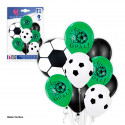 Palloncini da calcio stampati in confezione da 9 forme diverse in verde, bianco e nero