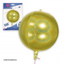 Palloncino tondo in poliammide con glitter oro 60 cm. ca. decorare