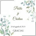 Scheda promemoria 8 x 8 cm per i dettagli del matrimonio