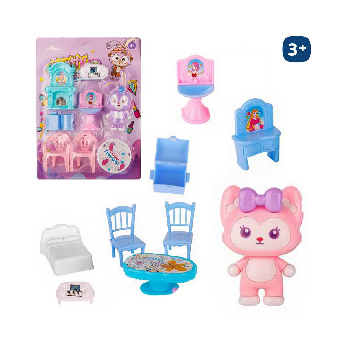 Figura mascotte con accessori per mobili Pretty Girl