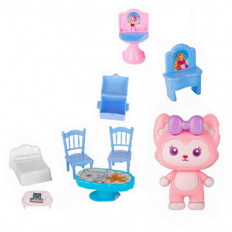 Figura mascotte con accessori per mobili Pretty Girl