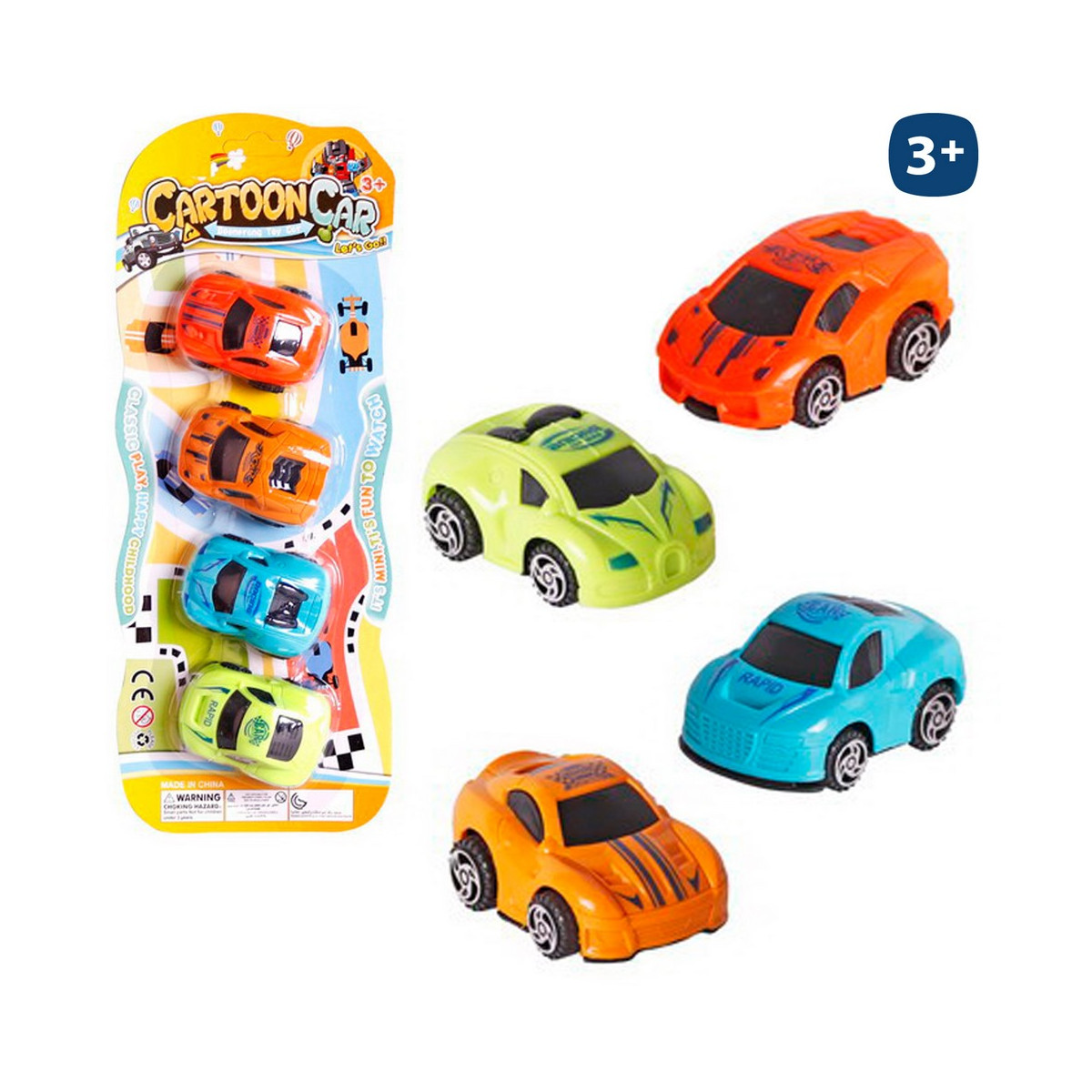 Set di 4 auto sportive giocattolo in miniatura