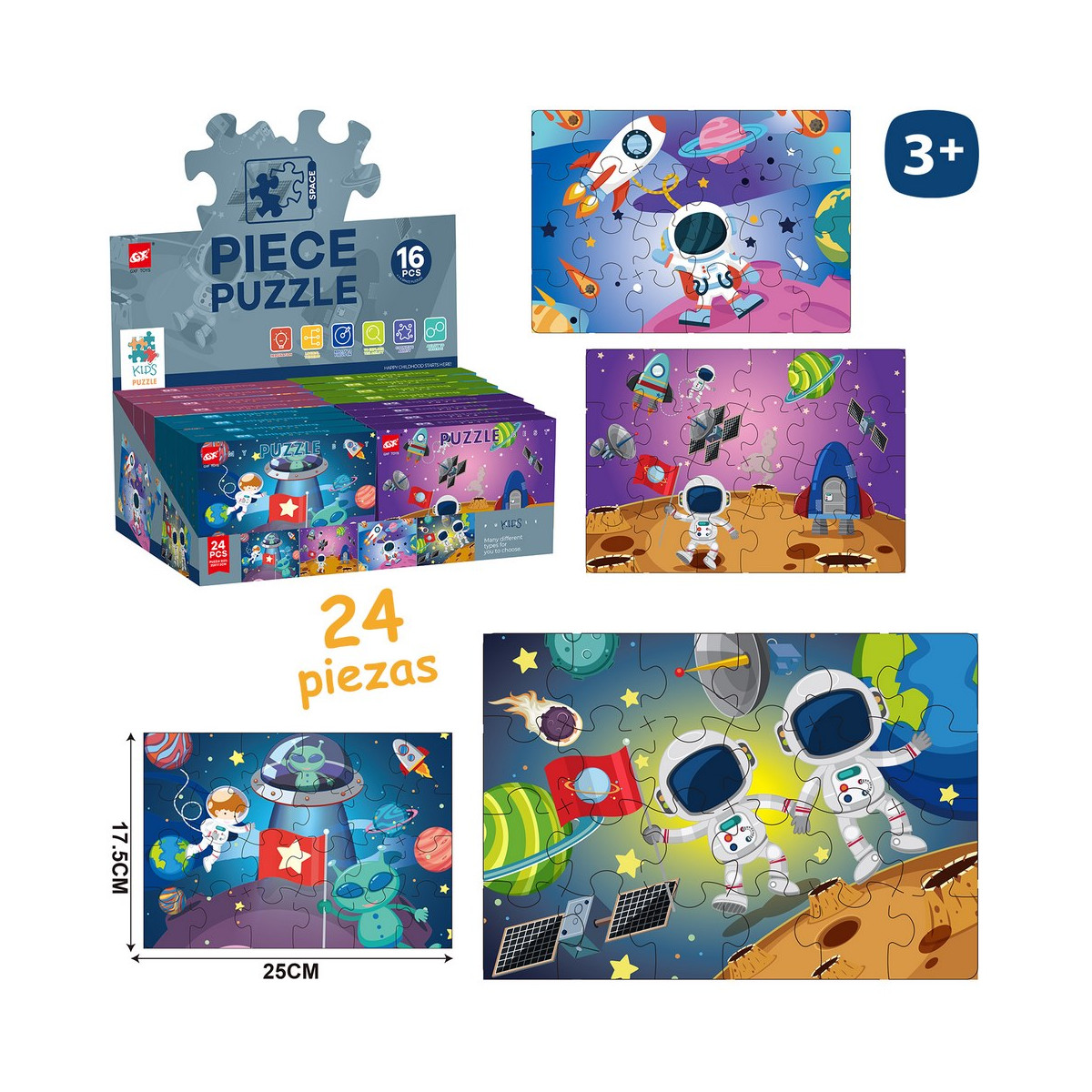 Puzzle da 24 pezzi astronauti spaziali da regalare ai bambini