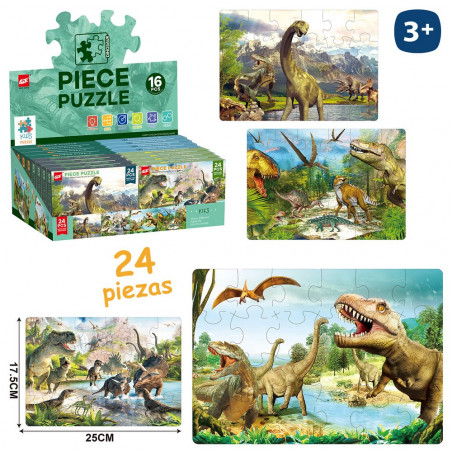 Puzzle da 24 pezzi con dinosauri realistici da regalare ai bambini