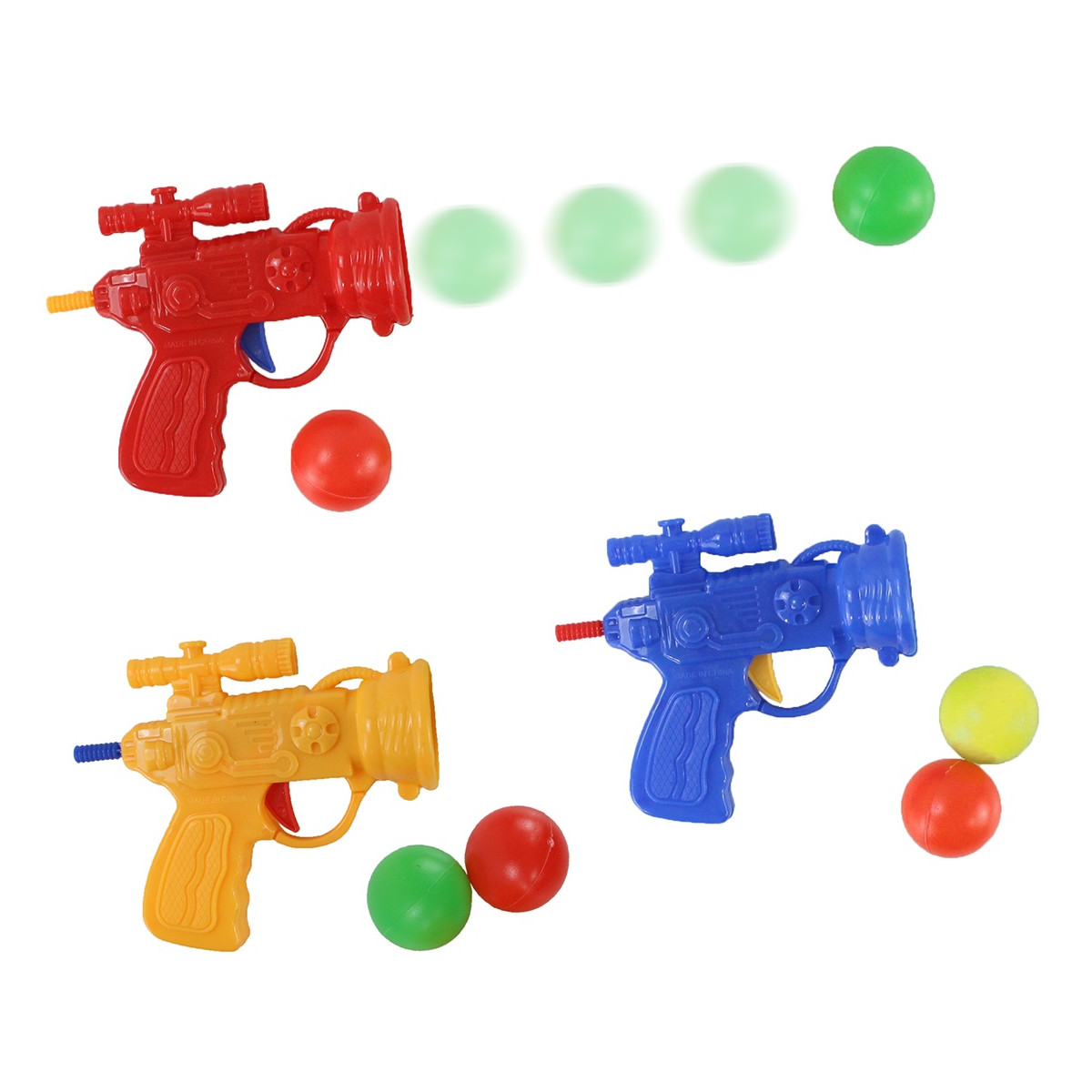 La pistola lancia palline di colori assortiti