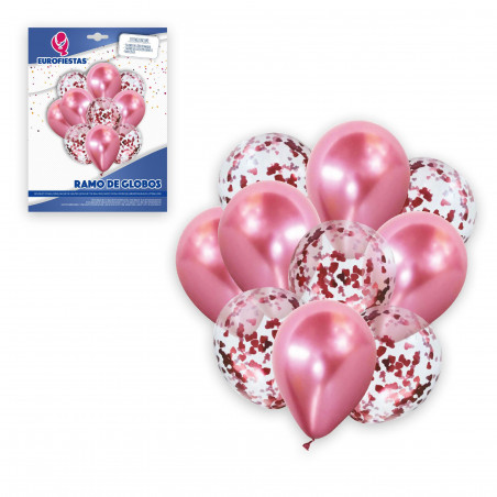 confezione palloncini cromati oro rosa